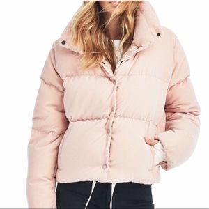 NWT - SAM. Sophia Velvet Puffer Jacket Light Pink